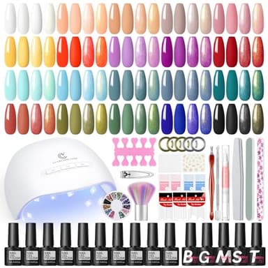 COSCELIA Kit Vernis Semi Permanent Complet, Set de 20 couleurs de Vernis à Ongles en Gel avec Lampe à Ongles UV/LED Outils de Base pour la Manucure Kit de démarrage Cadeau pour Femmes