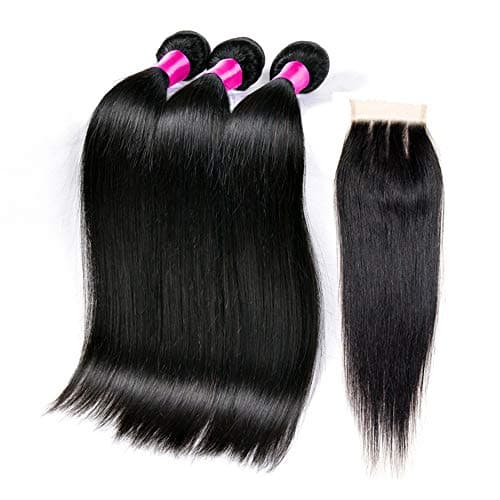 BIPLE Meches Tissages Cheveux humains bresilienne rémy perruques 10 inch 3 paquets avec 1 fermeture