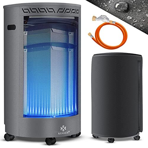 KESSER® Chauffage à Gaz en Céramique 4200 Watts - Régulateur de Pression et Tuyau Inclus - Brûleur Infrarouge pour Bouteilles de Gaz