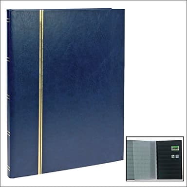 SAFE 157-4 livre de classement pour album de timbres avec noir 32 pages | avec gaufrage ligne dorée sur la couverture et le dos