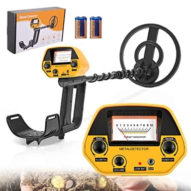 GJCrafts Détecteur de Métaux pour Adultes Débutant et Enfants, Métaux Détecteur avec Bobine Étanche de 20 cm Longeur Réglable (78-108 Cm), Disc & Mode Tout Métal 2 Modes (5090-A)