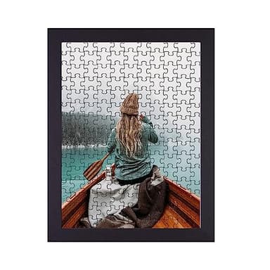 Rahmendesign24 Milano Cadre de puzzle, env. 500-1 000 pièces, 98 x 38 cm, 38 x 98 cm, noir (mat), avec verre acrylique