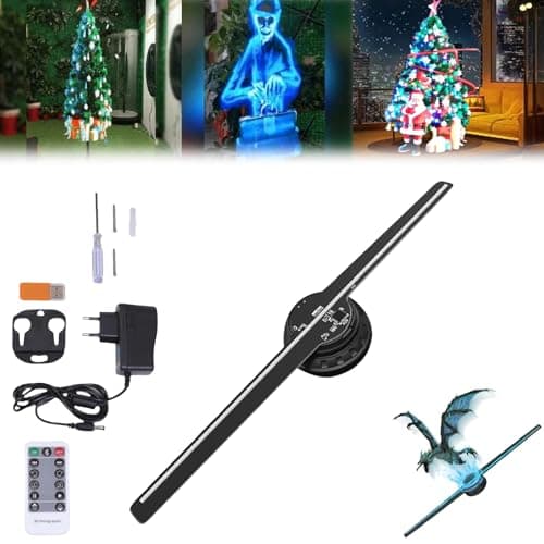 Projecteur Holographique 3D à LED - Arbre de Noël et Affichage Publicitaire pour Magasin, Bar, Fêtes de Noël et Halloween, Événements (1 Pièce)