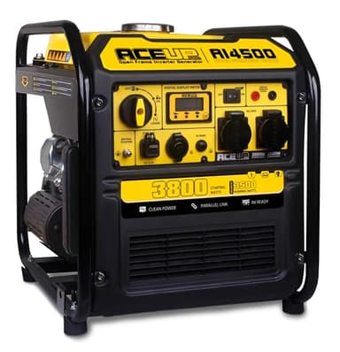 Aceup Energy Groupe Electrogene, Générateur à Essence Inverter, Générateur de Secours 3800W avec prises USB et 230 V 12V, Affichage numérique, Parallèle, Moteur 4 Temps, Refroidi à l'air