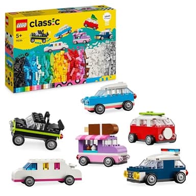 LEGO Classic Les Véhicules Créatifs, Maquette de Voiture, Véhicule de Police, Camion et Autres, Jouet de Construction en Brique, Cadeau pour Garçons et Filles Dès 5 Ans 11036