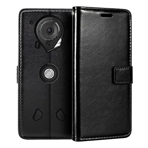 Étui Portefeuille en Cuir PU Compatible avec Crosscall Trekker-X4, Housse à Rabat Magnétique avec Emplacements Cartes et Fonction Support (Noir)