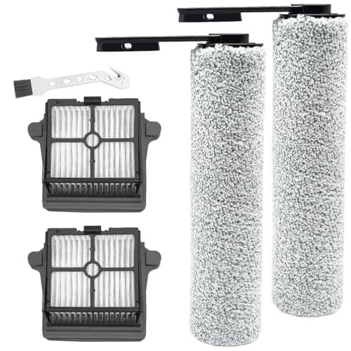 DianSung Brosse à rouleau + filtre pour Tineco iFloor 5 Breeze Complete aspirateur sec et humide pièces de rechange, ensemble d'accessoires 2 rouleaux de brosse + 2 filtres