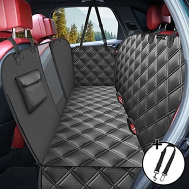 KYG Couverture pour Chien pour Banquette arrière de Voiture,avec Protection latérale et fenêtre de visualisation,Résistant aux Rayures et à l'eau,Tapis pour siège arrière de Voiture,135x148 cm,Noir