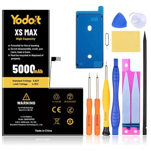 Yodoit 5000mAh Batterie pour iPhone XS Max Haute Capacité Batterie 0 Cycle pour Modèle A1921, A2101, A2102, A2103, A2104 avec Kits d'outils de Réparation Complets