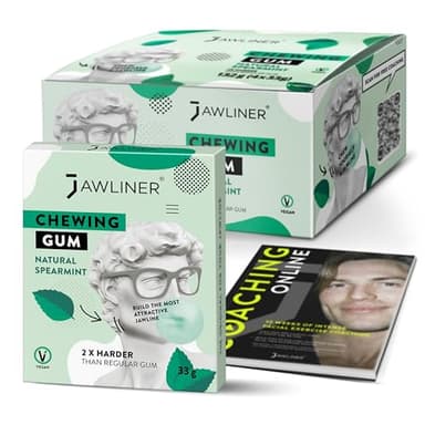 JAWLINER Chewing-gum dur, chewing-gum Jawline - Chewing-gum sans sucre - Exercez votre mâchoire - Meow Putty - 2x plus dur que la gomme ordinaire - 48 bandes