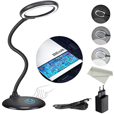 Loupe Rechargeable 5X avec lumière et Support, loupe éclairée DUDSOEHO Mains Libres pour la Lecture, Les Personnes âgées, Les Loisirs, l'artisanat