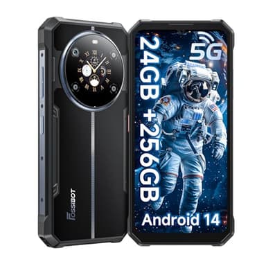 FOSSiBOT F109 2024 5G Telephone Portable Incassable-Dual écran,24(6+18)Go+256Go/2To,Android 14,Caméra 50MP+16MP, 10600mAh/18W Smartphone Incassable, Dual SIM/GPS/Fingerprint/NFC,Telephone de Chantier
