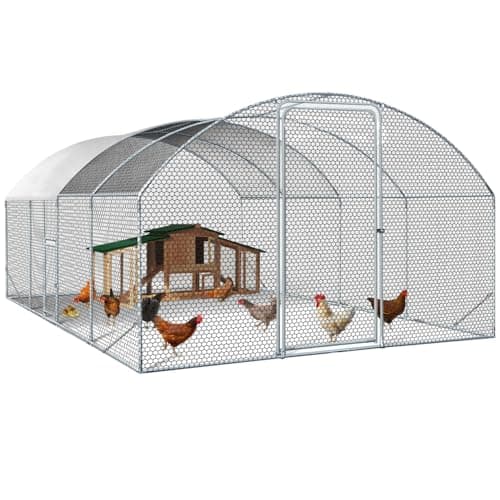 IDMarket - Enclos poulailler dôme 15 m² Parc grillagé 3x5 M avec Porte latérale