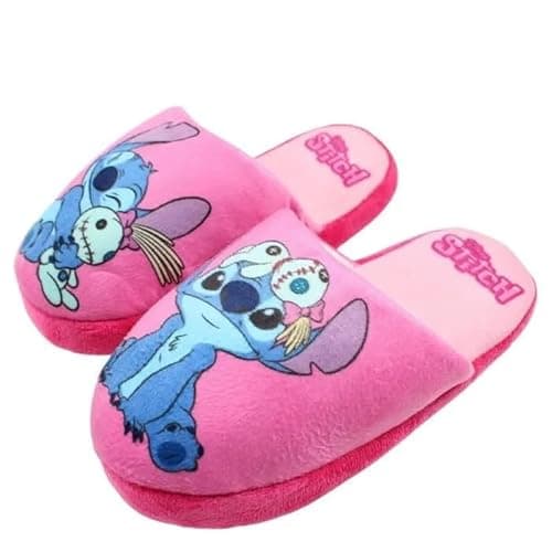 ILS I LOVE SHOPPING Chaussons Chaussons pour enfants et adolescents doux et chauds pour STITCH, rose, 30 EU