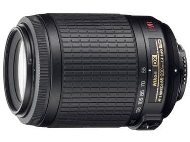 Téléobjectif zoom Nikon 55-200 mm f/4-5.6G AF-S VR DX IF-ED, pour appareil photo reflex numérique Nikon (Noir)