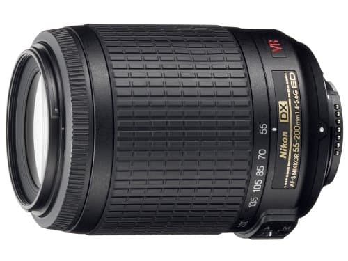 Téléobjectif zoom Nikon 55-200 mm f/4-5.6G AF-S VR DX IF-ED, pour appareil photo reflex numérique Nikon (Noir)