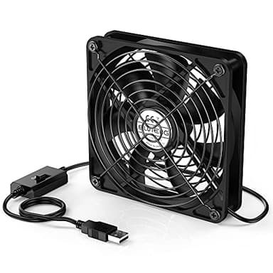 ELUTENG Ventilateur USB 120mm avec Trois Vitesse Réglable Ventilateurs PC 12cm Ventilateur d'ordinateur 120mm Ventilateur 5V pour PC/TV Box/AV Cabinet/ PS4