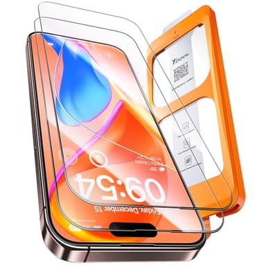 TOCOL 2 Pièces Verre Trempé pour iPhone 16 Pro 6,3 Pouces, Dépoussiérage Automatique, Installation Rapide, Dureté 9H Résistant aux Rayures, Sans Bulles, Couverture Complète Protection écran
