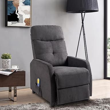 TactFire Fauteuil de électrique Massage Chauffage,Dossier inclinable contrôlé par l'homme,TV Chaise Fauteuil de Relaxation Salon Maison Repose 90 x 63.5 x 102 cm