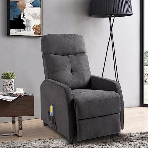 TactFire Fauteuil de électrique Massage Chauffage,Dossier inclinable contrôlé par l'homme,TV Chaise Fauteuil de Relaxation Salon Maison Repose 90 x 63.5 x 102 cm