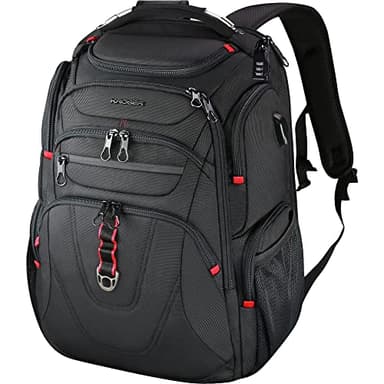 KROSER Sac à Dos pour Ordinateur Portable 17.3" XL, avec Poches RFID et Port USB, Sac à Dos Imperméable pour Voyage/Université/Affaires/Collège/Hommes/Femmes Laptop Backpack
