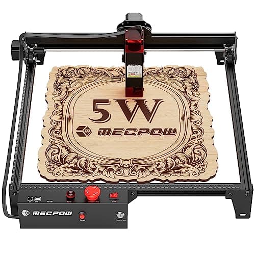 Mecpow X3 Graveur Laser, 5W Machine à Graver Laser, CNC DIY Gravure laser et cutter laser Haute Précision avec Arrêt d'Urgence, Détection de Flamme et de Gyro, AdaptéE Au Bois, MéTal, Verre Acrylique