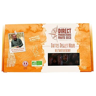 Pépite - Dattes Deglet Nour Des Palmeraies Du Sud Tunisien Bio - 1 Kg - Vendu par unité