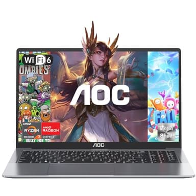 AOC Ordinateur Portable avec Boîtier en Métal et Rétroéclairé,AMD Ryzen 7 5700U(8C/16T, jusqu'à 4,30GHz) pour PC Portables,16,1 Pouces FHD,16Go DDR4,512Go M.2 SSD,WiFi 6,BT5.2