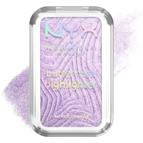 NYX PROFESSIONAL MAKEUP - Highlighter en Poudre - Enrichi en Beurre de Mangue, Beurre d'Amande & Beurre de Karité - Texture Fondante - Formule Vegan - Buttermelt Highlighter - Teinte : No 1 Butta