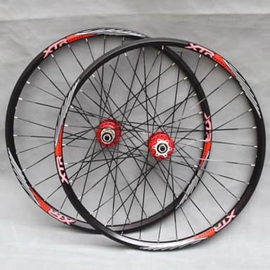 NBTRXWAFR Paire De Roues 26 27,5 29 Pouces VTT Roues De Vélo Moyeux De Roulement De Frein À Disque Jantes en Aluminium De Vélo De Montagne 32H 8-11 Vitesses Cassette QR,Rouge,29inch