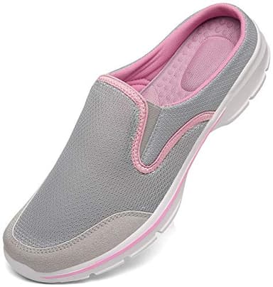 INMINPIN Sabots Femmes Confortable Pantoufle Coton Hommes Antidérapant Chaussons intérieur extérieur, Gris Rose, 39 EU