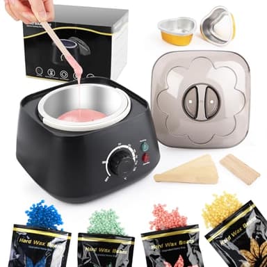 LWMTT Chauffe Cire 500ml Chauffe Cire Epilation Inclure 400g Perles de Cire Appareil Cire Epilation Professionnelle Pour Tous Types de Cheveux, Sourcils, Soins du Visage, Bikinis