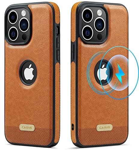 Sibada Coque iPhone 14 Pro Max Cuir, Compatible avec MagSafe,Magnétique Vegan de Qualité Supérieure Classique Luxe Antidérapante Résistante Aux Chocs Élégante (2022) 6.7" (Marron)