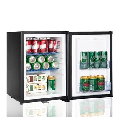 Smad Frigo 12V 220V Camping Car, 40L, Frigo Caravane Silencieux avec Serrure, pour Van Voiture Camion Fourgon Bureau Studio Hôtel, Noir