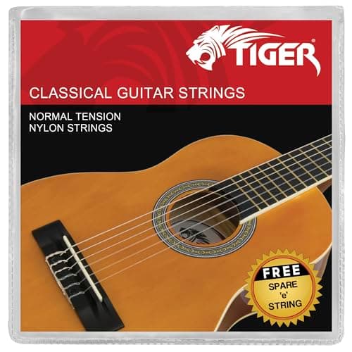 TIGER Jeu de cordes pour guitare classique – Tension normale Cordes en nylon – antirouille