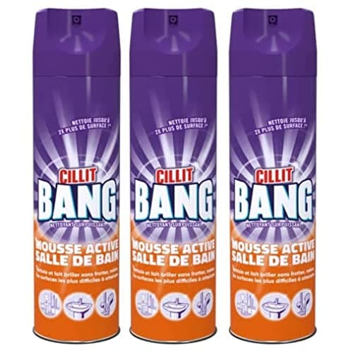 CILLIT BANG Lot de 3 Mousses Active Aérosol - 600 ml - Salle de Bain