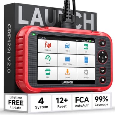 LAUNCH CRP129I V2.0 OBD2 Scanner 4 Système Outil de diagnostic de voiture avec 12 réinitialisations, transmission du moteur ABS SRS, mise à jour Fr-ee à vie, ABS/SAS/huile/BAT/DPF/TPMS