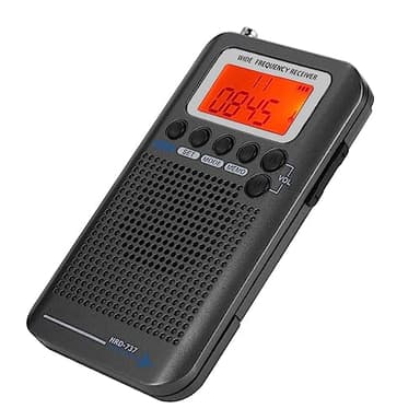 Yctze Récepteur Radio Portable VHF pour Avion Pleine Bande, Scanner Portatif de Trafic Aérien pour l'aviation, Les Avions, la Marine, l'écoute de la - Radios Numériques à
