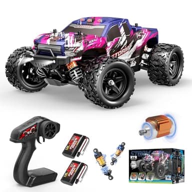 Voiture Télécommandée Adulte 1:18 RC Car 4x4 40 km/h Débutant, Voiture Radiocommandée Compacte avec 2 Batteries Rechargeables, Modèle Tout Terrain pour Garçons et Hommes en Extérieur
