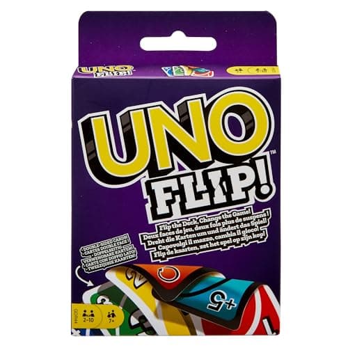 Mattel Games UNO Flip, Nouvelle Version Délirante Recto Verso, Jeu De Cartes pour Enfants Et Adultes, Jeu De Société pour Soirée en Famille, 2 À 10 Joueurs, Jouet pour Enfant de 7 Ans et Plus, GDR44