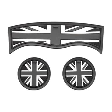 Mini F60 Porte-gobelets pour Auto, 3 Pièces sous Verres de Voiture Anti-Dérapant Silicone pour Mini Cooper Countryman F60(Union Jack Gris)