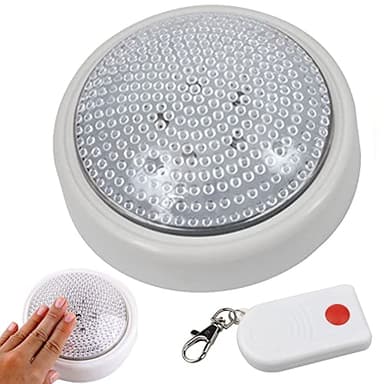 HUKITECH 5 LED ultra puissantes - Tactile - Lumière - Bouton lumineux - Télécommande - Pile - Sans fil - Capteur - Fonctionne avec piles