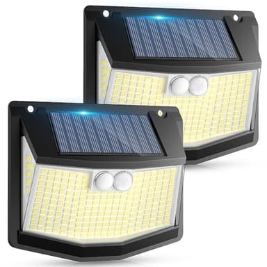 Lampe Solaire Exterieur Détecteur Mouvement: 248 LED Lumiere Solaire Extérieur avec Détecteur de Mouvement 3 Modes 270° Eclairage IP65 Etanche Spot Exterieur Mural Applique pour Jardin Garage Lot de 2