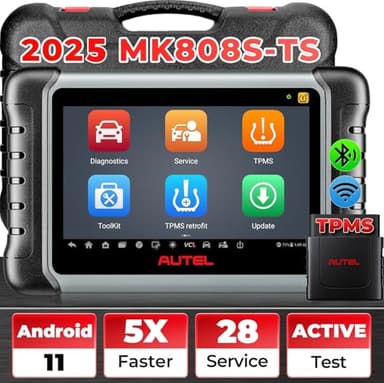 Autel MaxiCOM MK808S-TS Valise Diagnostic Auto: Outil TPMS 2024 test actif mis à jour de MX808, MK808BT PRO, 28+ Service, Diagnostics Bluetooth de tous les systèmes, Programme du capteur, FCA AutoAuth