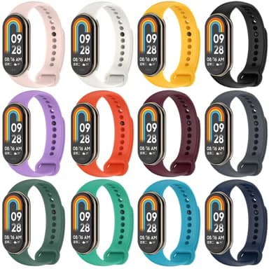 BDIG Bracelet pour Xiaomi Mi Band 9/Xiaomi Mi Band 8, 3 Pièces Bracelet de Remplacement pour Xiaomi Mi Band 8 Bracelet Doux, Respirant, Fait en Silicone, Résistant à la Transpiration