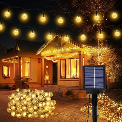 Guirlande Lumineuse Exterieure,18M 100 LED Guirlande Solaire Exterieur,8 Modes IP65 Étanche Lumiere Solaire Exterieur,Guirlande Solaire,Guirlande Exterieur Solaire pour Jardin Mariage (Blanc Chaud)