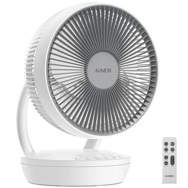 4UMOR Ventilateur Ultra Silencieux Chambre 20dB, Turbo Ventilateur Puissant 1850m³/h avec Télécommande, Moteur DC, Économie d’énergie, 3D Oscillation, 8h Minuterie, 8 Vitesses, Mode ECO, Mode Nuit
