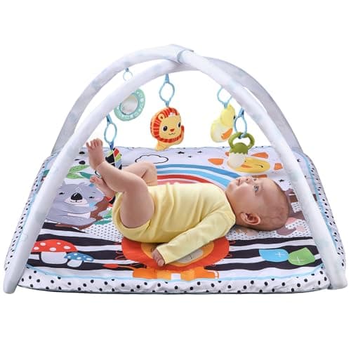 Tapis de Jeu pour bébé, Tapis de Jeu Multifonctionnel pour bébé 0-6 Mois, Arche réglable, développement cognitif, Gymnase pour bébé