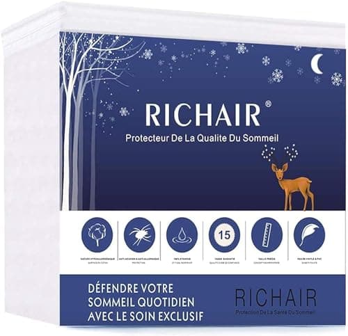 RICHAIR -Protège Matelas 140 x 190 Imperméable et Respirant Bonnet 30cm - Alèse Silencieux et Ultra Absorbant - Hypoallergénique, Anti-Acarien et Bactérien