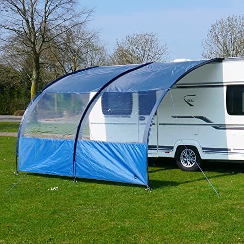 your GEAR Riviera Auvent pour caravane et camping-car en 4 tailles avec 2 m, 2,5 m, 3 m, 3,5 m de large et 260 cm de profondeur. Auvent avec protection UV 50+, fenêtre panoramique, colonne d'eau de